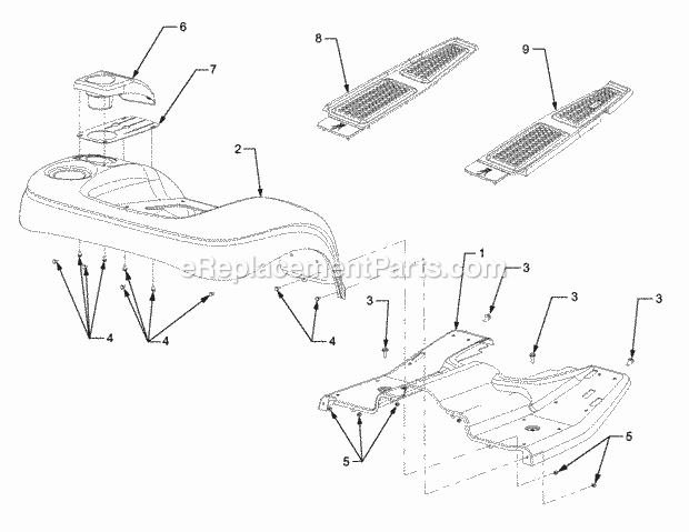 Fender And Running Board Diagram and Parts List for GT3204 14A-671-710 Cub Cadet Lawn Tractor
